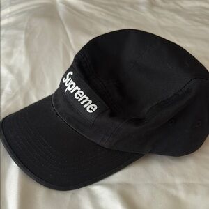Supreme Washed Chino Twill Camp Cap (FW22) Black